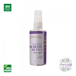 ÓLEO VEGETAL SEMENTE DE UVA ORGÂNICO 60ML - AROMALIFE -VAL. 06/25